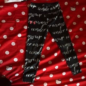 Under Armour Black Leggings with Script Print